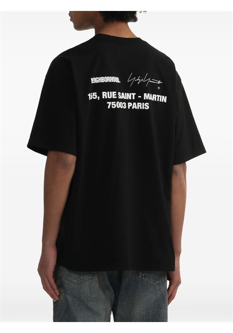 Black slogan-print T-shirt Yohji yamamoto - men Yohji Yamamoto | HPT909972